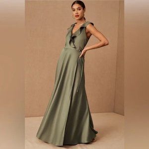 BHLDN Tansy Satin Charmeuse Maxi Dress